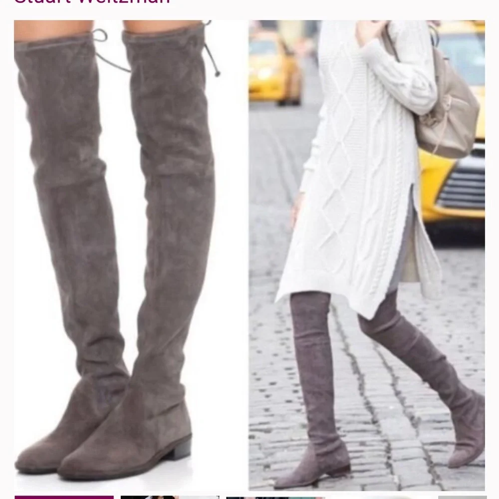Stuart Weitzman Charcoals Garish brown lowlands Suede Over-the-Knee Boots SZ  10